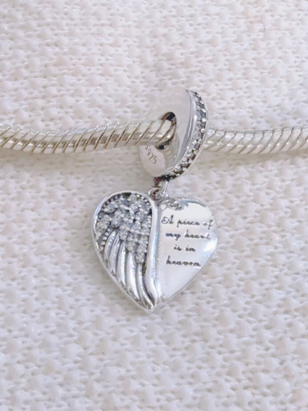 Angle Wings Charm A Piece of My Heart is in Heaven Memorial Charm